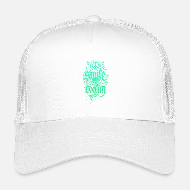 Leuchtende Algenquallen-Dschungel - Kinder Trucker-Cap - Weiß
