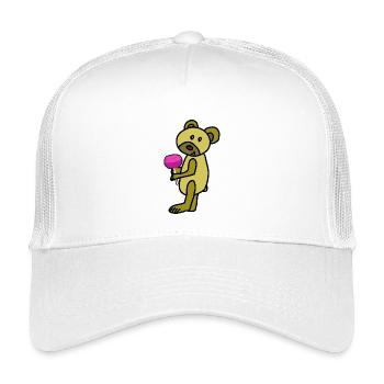 Toutou Ours Sucette Enfants Bébé - Casquette trucker enfant - blanc - Devant