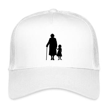 Großeltern Enkelkind Silhouette Spazieren Familie - Kinder Trucker-Cap - Weiß - Vorne