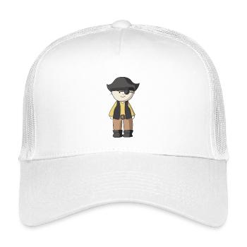 Pirat - Kinder Trucker-Cap - Weiß - Vorne