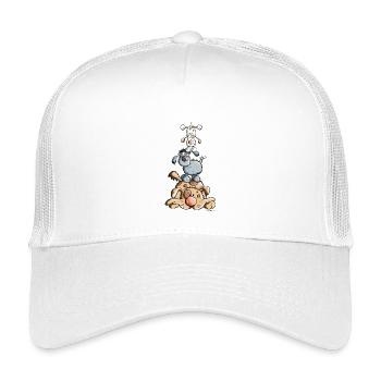 Funny Dog Tower - Kids’ Trucker Cap - white - Front