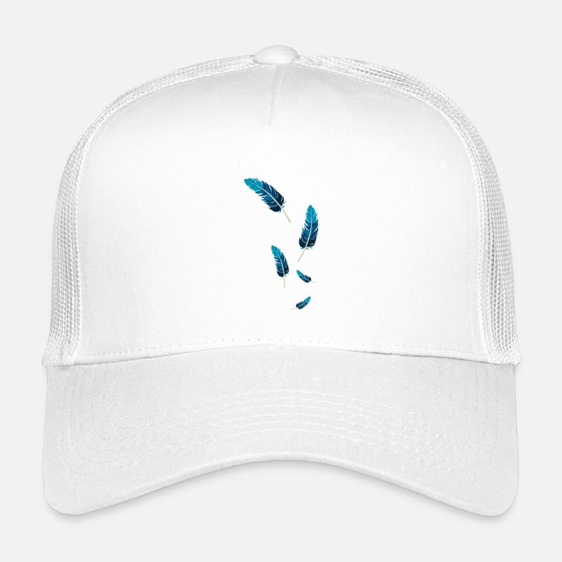 Blaue Federn - Kinder Trucker-Cap - Weiß