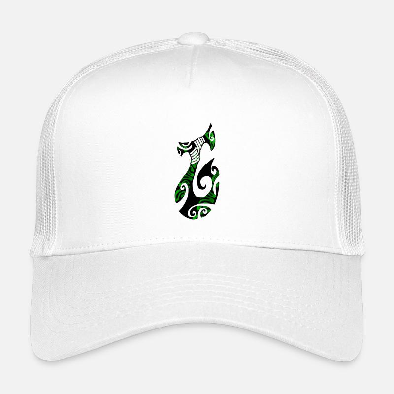 MATAU - Schwarz (polynesischer Angelhaken) - Kinder Trucker-Cap - Weiß