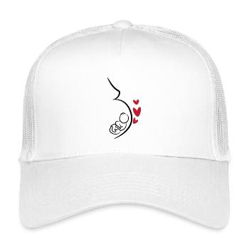 Baby Belly Pregnancy Heart Mother Pregnant - Kids’ Trucker Cap - white - Front