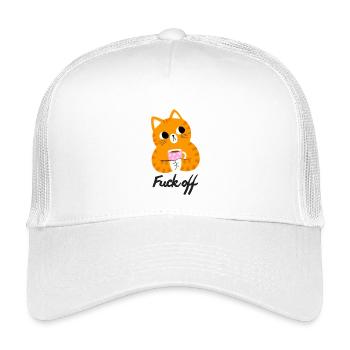 Genervte Katze - Kinder Trucker-Cap - Weiß - Vorne