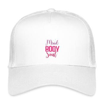 Yoga – Geist, Körper, Seele - Kinder Trucker-Cap - Weiß - Vorne