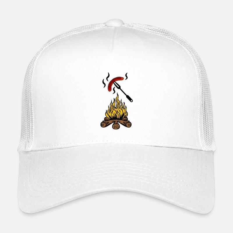 Lagerfeuer mit Bratwurst Kinder Trucker-Cap