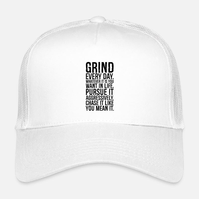 Grinde jeden Tag, was immer du im Leben willst - Kinder Trucker-Cap - Weiß