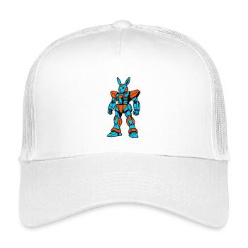 Robo Rabbit orange-blau - Kinder Trucker-Cap - Weiß - Vorne