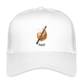 D20 avec baguette – Dés fantastiques de mage - Casquette trucker enfant - blanc - Devant