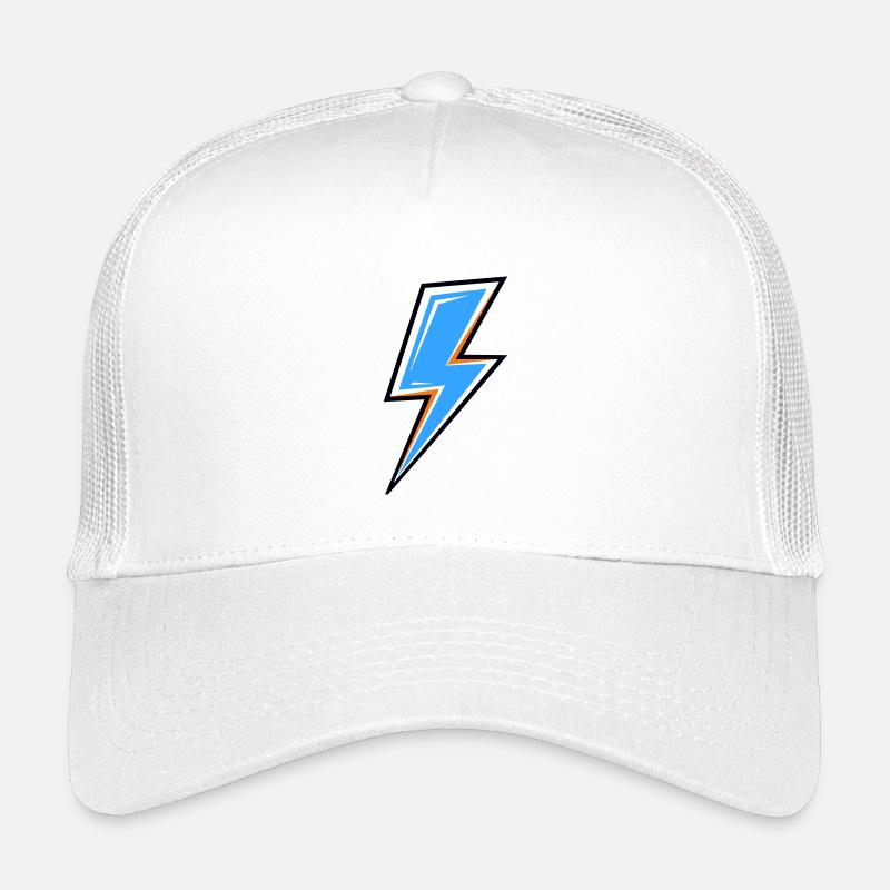 Blauer Strahl mit orangefarbenem Rand - Kinder Trucker-Cap - Weiß