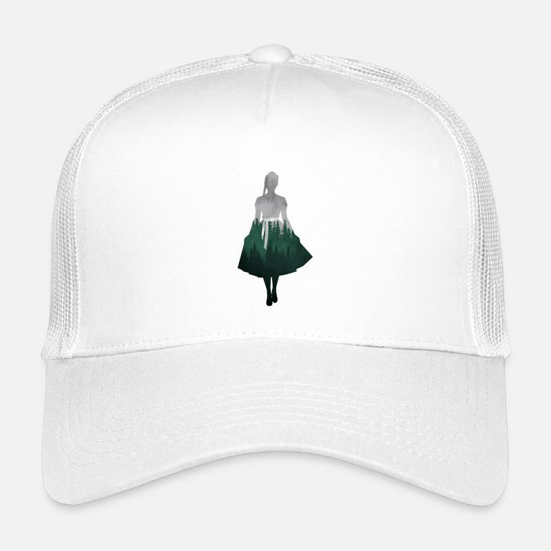 Dirndl Silhouette with Forest – Alpine Style Elegant Kids’ Trucker Cap