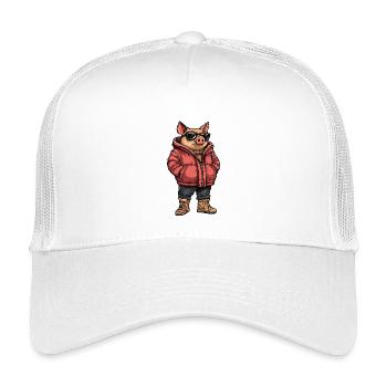 Cochon Hiver Frais - Casquette trucker enfant - blanc - Devant