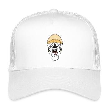 Parachuting Snowman - Kids’ Trucker Cap - white - Front