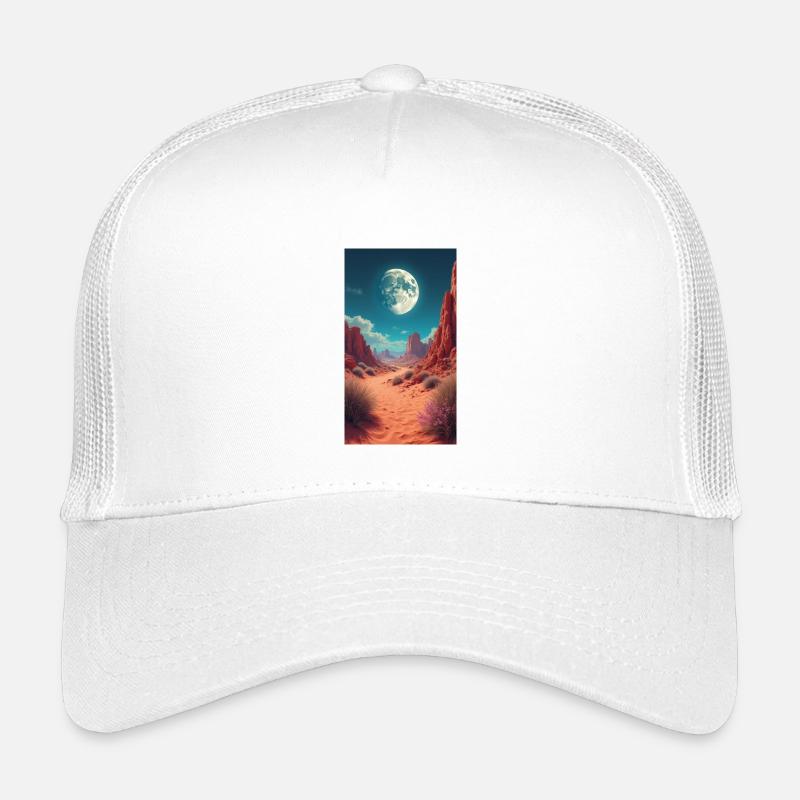 Mond über roter Wüstenpfad Kinder Trucker-Cap