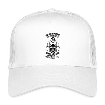 drehkreuz deine mutter supermarkt witz - Kinder Trucker-Cap - Weiß - Vorne