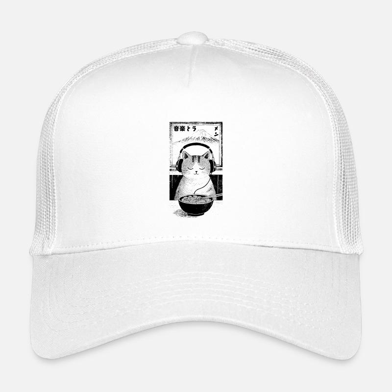 Ramen Fuji Kätzchen - Kinder Trucker-Cap - Weiß