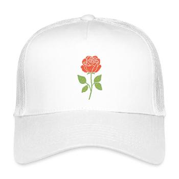 Rote Rosenlinie Illustration - Kinder Trucker-Cap - Weiß - Vorne