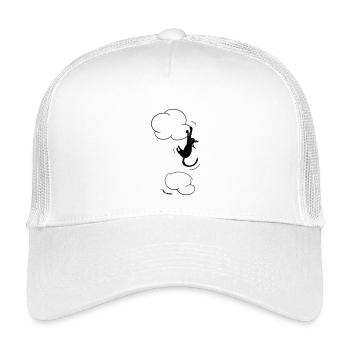 Chat noir suspendu à un nuage. - Casquette trucker enfant - blanc - Devant