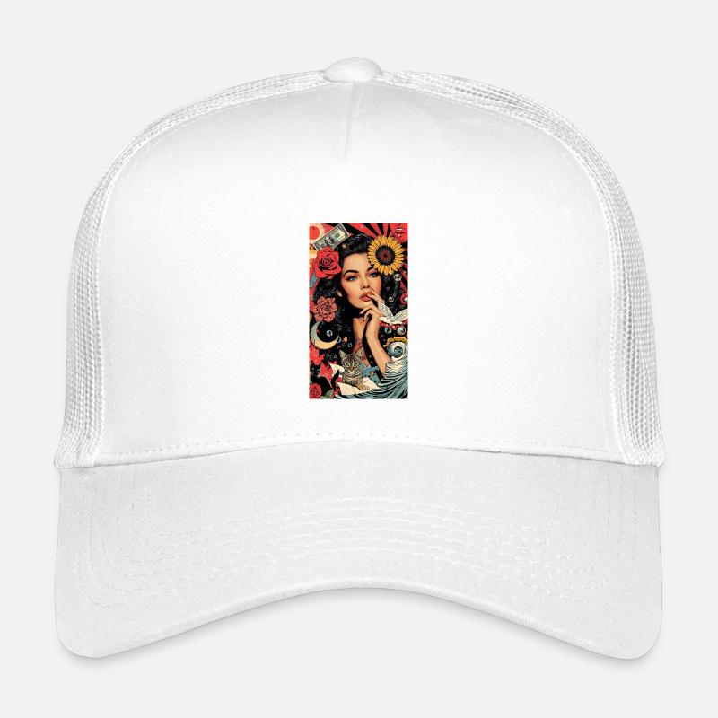 Buntes Pop-Art-Blumenmuster Kinder Trucker-Cap