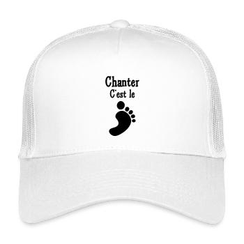 Singen ist der Fuß – Leidenschaft, Musik, Stimme, Freude - Kinder Trucker-Cap - Weiß - Vorne