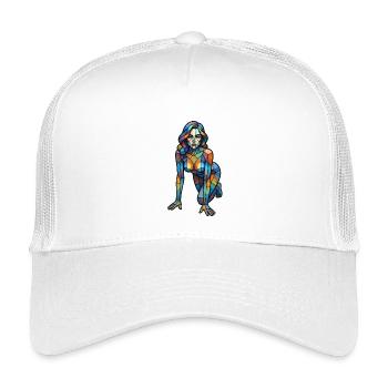 Femme colorée cubiste de verre - Casquette trucker enfant - blanc - Devant