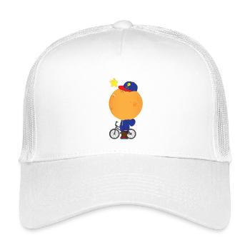 Sunlit Orange Cyclist Hoodie - Kinder Trucker-Cap - Weiß - Vorne