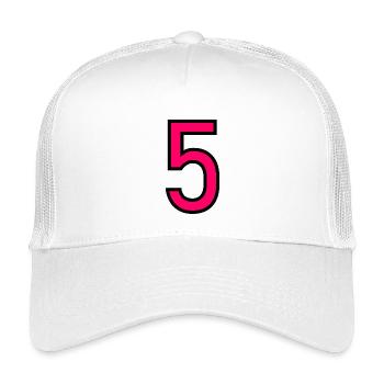5. JUBILÄUM. 5 JAHRE. 5. JUBILÄUM. KIND - Kinder Trucker-Cap - Weiß - Vorne
