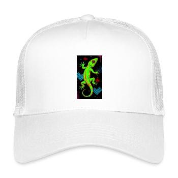 Gecko - Kinder Trucker-Cap - Weiß - Vorne