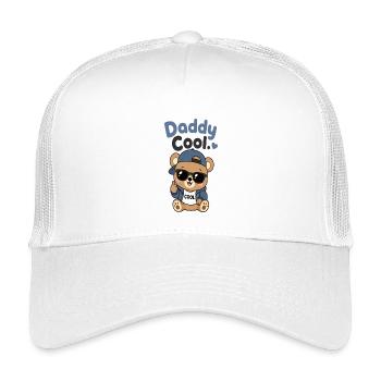 Daddy Cool Bär im Hoodie - Kinder Trucker-Cap - Weiß - Vorne