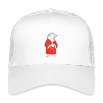 Loutre du café du matin en peignoir rouge - Casquette trucker enfant - blanc - Devant
