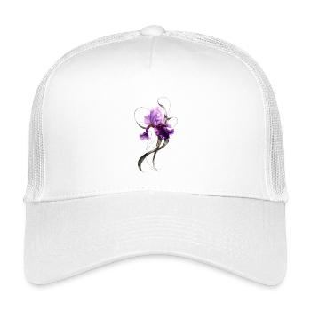 Lila Iris Blüte Elegante Blumenkunst  - Kinder Trucker-Cap - Weiß - Vorne
