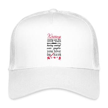 Writing Autor Schriftsteller Buch Spruch Geschenk - Kinder Trucker-Cap - Weiß - Vorne