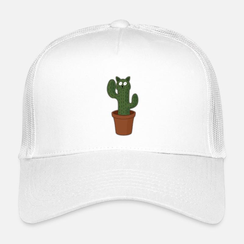 Katze als Kaktus im Blumentopf - Kinder Trucker-Cap - Weiß