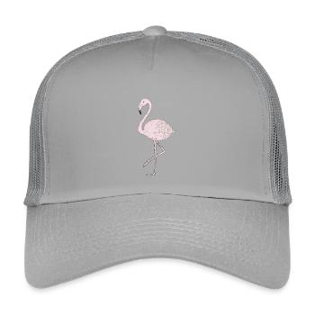 Dessin en filigrane flamant rose aux couleurs délicates - Casquette trucker enfant - gris clair - Devant