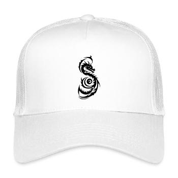 Dragon Fantastique Tribal Noir - Casquette trucker enfant - blanc - Devant