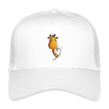 Drollige Giraffe Cartoon Wildtier Zootier Safari - Kinder Trucker-Cap - Weiß - Vorne