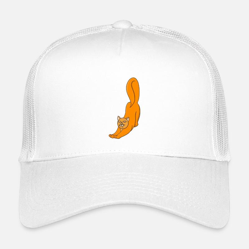 Stretching Orange Cat Kids’ Trucker Cap