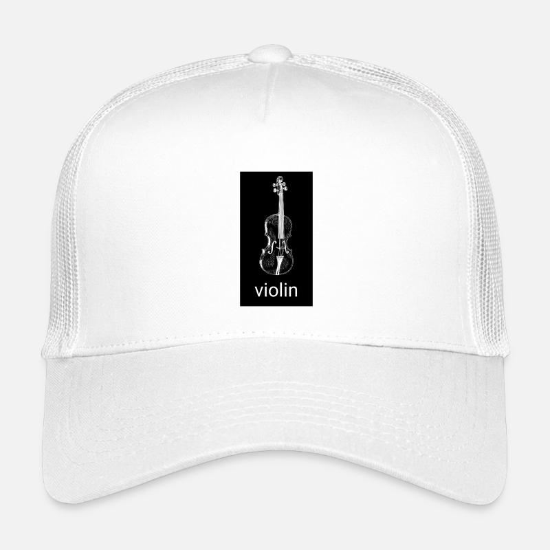 Schwarze Violine Silhouette - Kinder Trucker-Cap - Weiß