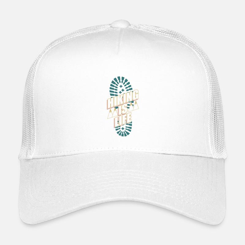 Hiking is Life – Klassisches Wander Design - Kinder Trucker-Cap - Weiß