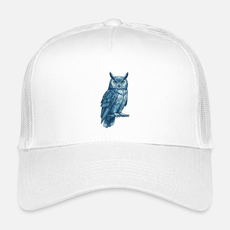 Geometric Blue Owl Design Kids’ Trucker Cap