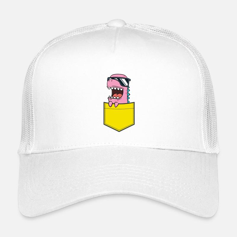 Pinker Dino mit Sonnenbrille Kinder Baby Comic Kinder Trucker-Cap