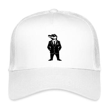 Krokodil im Anzug – Tier Design - Kinder Trucker-Cap - Weiß - Vorne