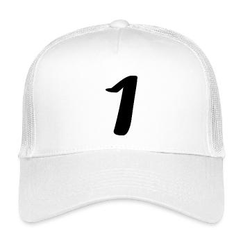 1. 1 year. 1st ANNIVERSARY. 1 YEAR ANNIVERSARY - Kids’ Trucker Cap - white - Front