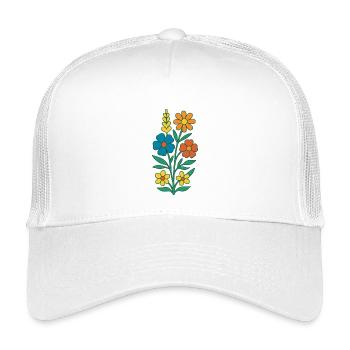 Fleurs de printemps colorées - Casquette trucker enfant - blanc - Devant
