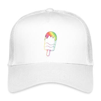 Regenbogen Eis Outline Neon Style  - Kinder Trucker-Cap - Weiß - Vorne