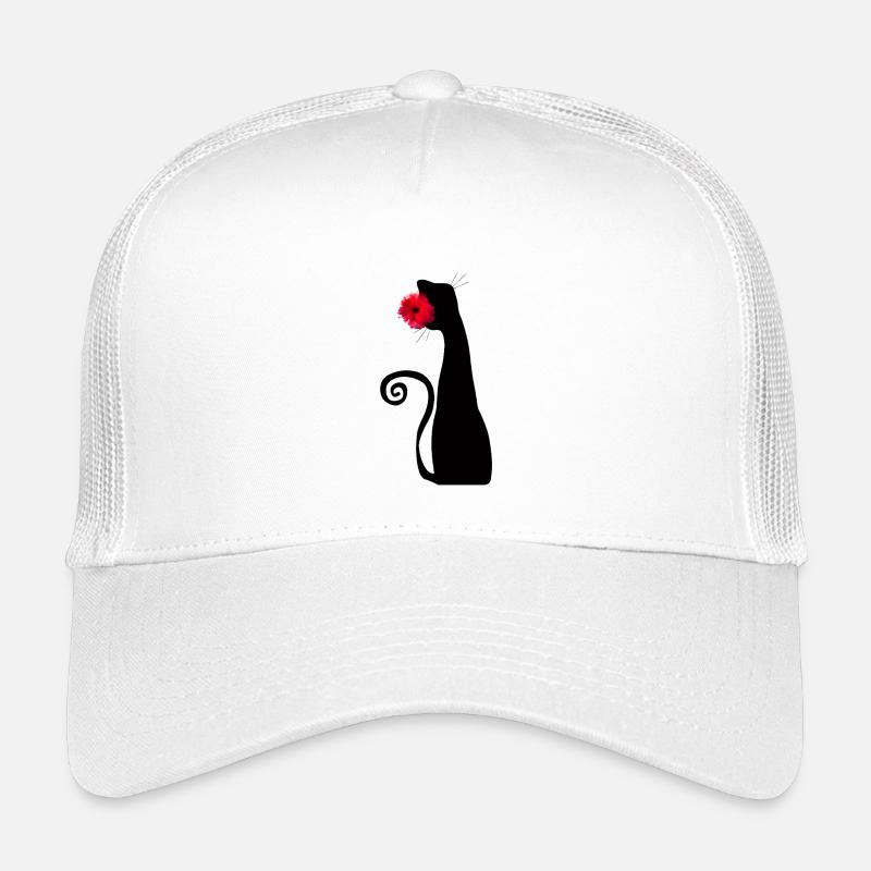 Chat noir avec rose rouge Mignon, style gothique mignon Casquette trucker enfant