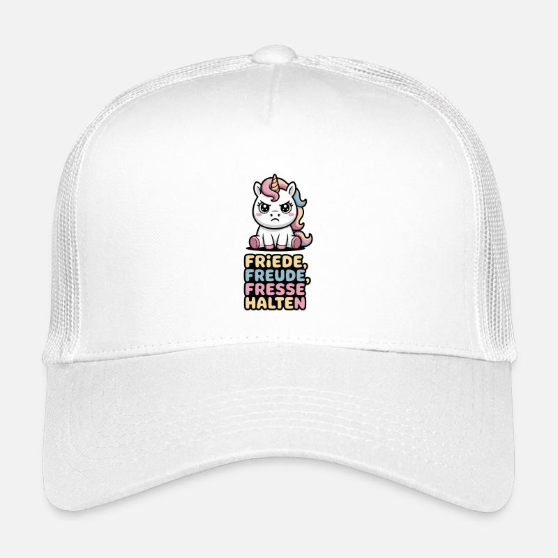  Friede Freude Fresse Halten Einhorn Sarkastischer Kinder Trucker-Cap