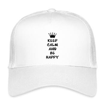 Keep calm and be happy - Kinder Trucker-Cap - Weiß - Vorne