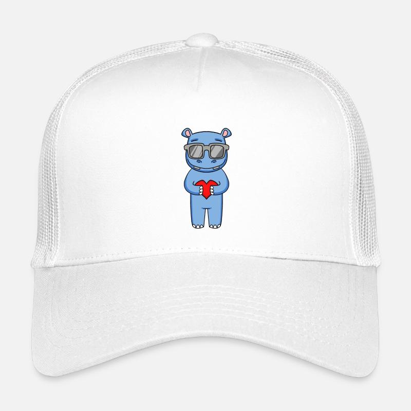 Nilpferd mit Sonnenbrille und Herz Kinder Trucker-Cap
